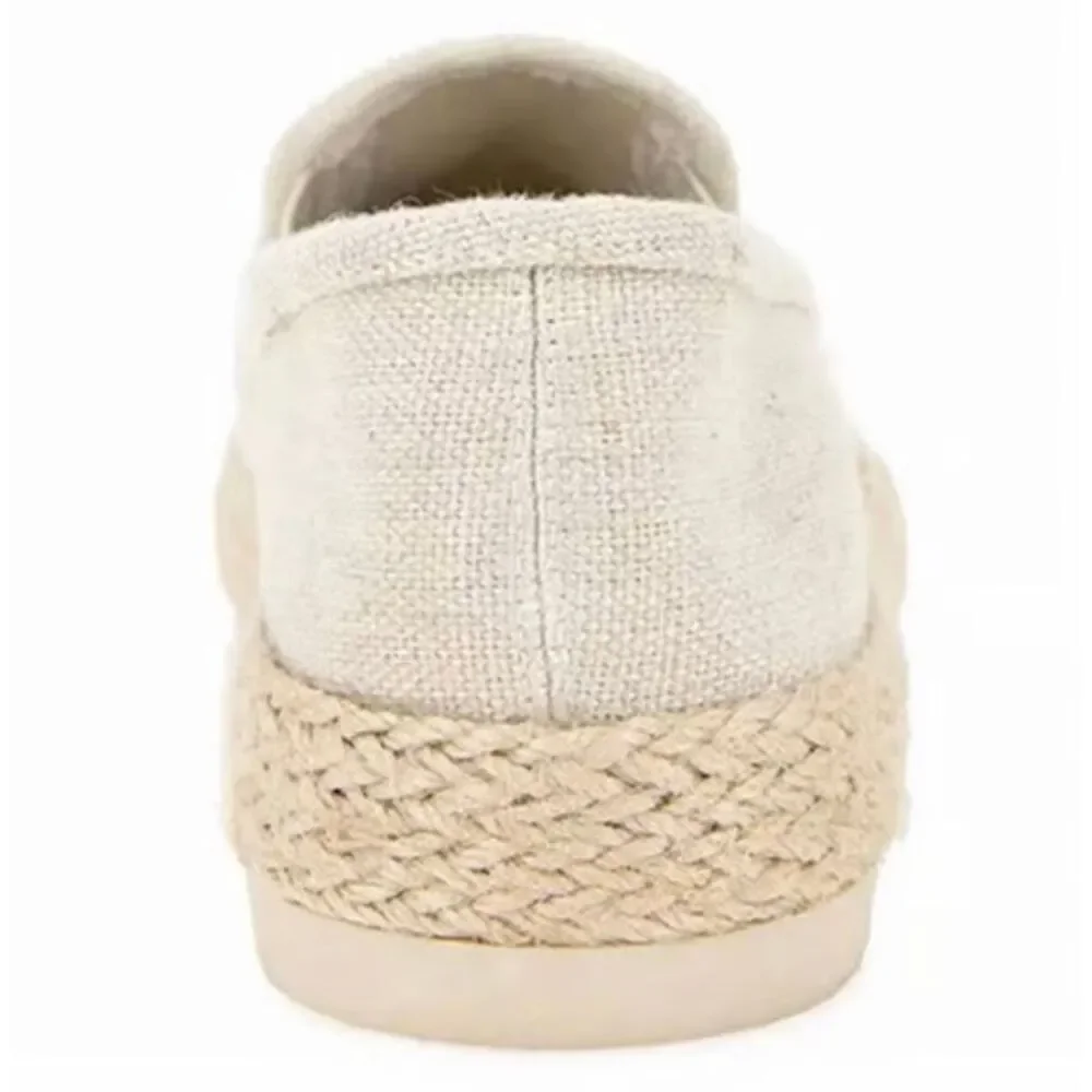 NWT Esprit Nadine 9.5 Memory foam Slip On Natural Linen Tan Espadrille Sneakers